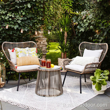 Ensemble de chaise en osier en gros de meubles de jardin